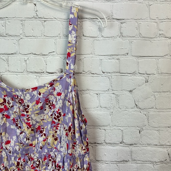 BloomChic Purple Floral Pocket Midi Dress Size 12 Large - Picture 3 of 6